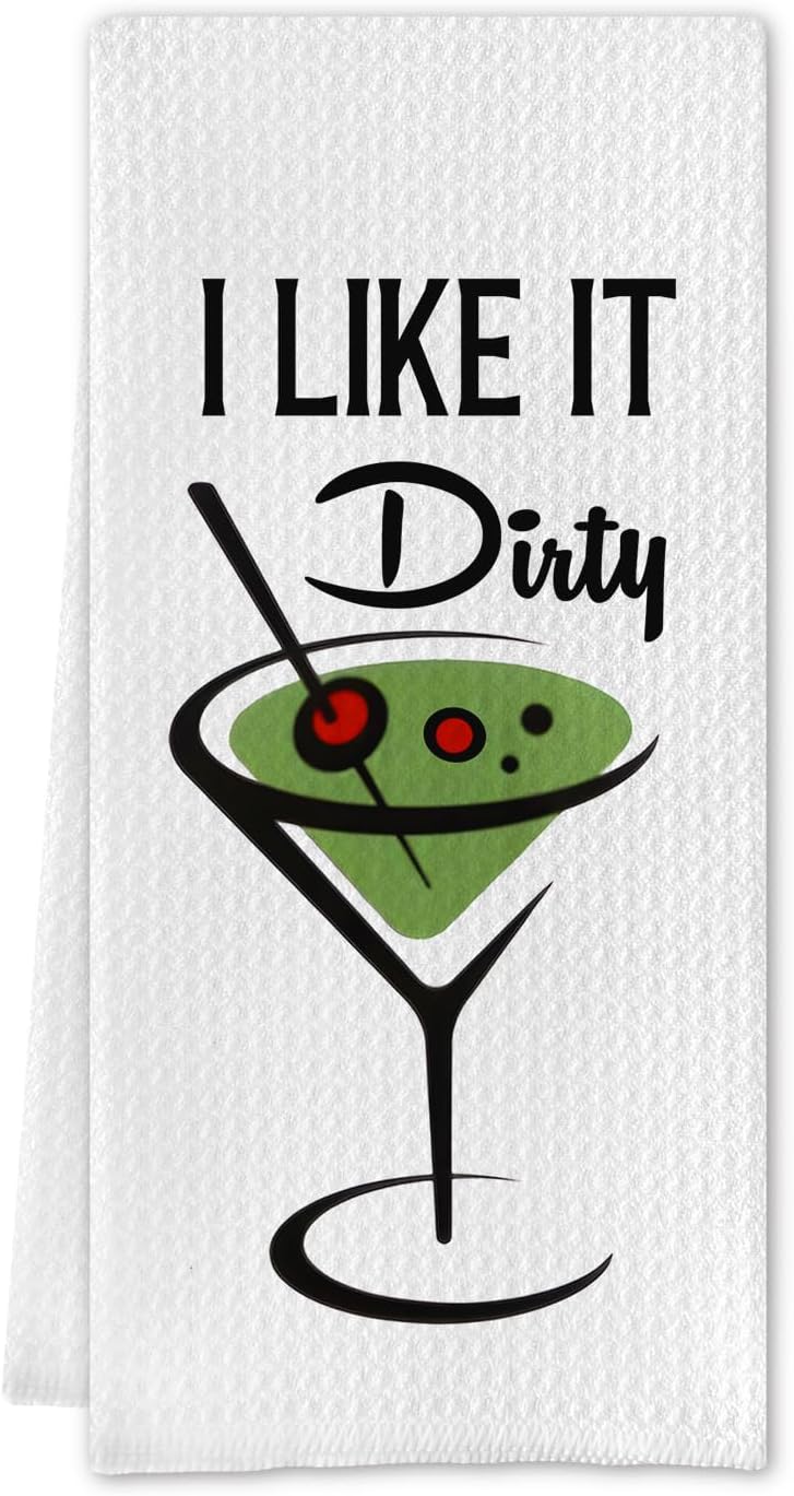 Dirty Martini Gifts - Funny Kitchen Towel with Cocktail Print