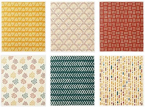 Whaline 6Pcs Boho Geometric Dish Towels