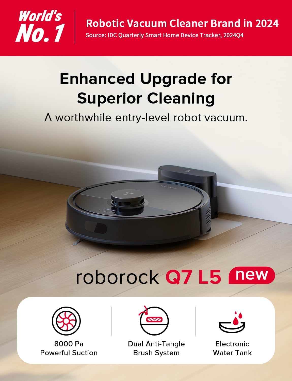 Roborock Q7 L5 Robot Vacuum Mop Combo Black