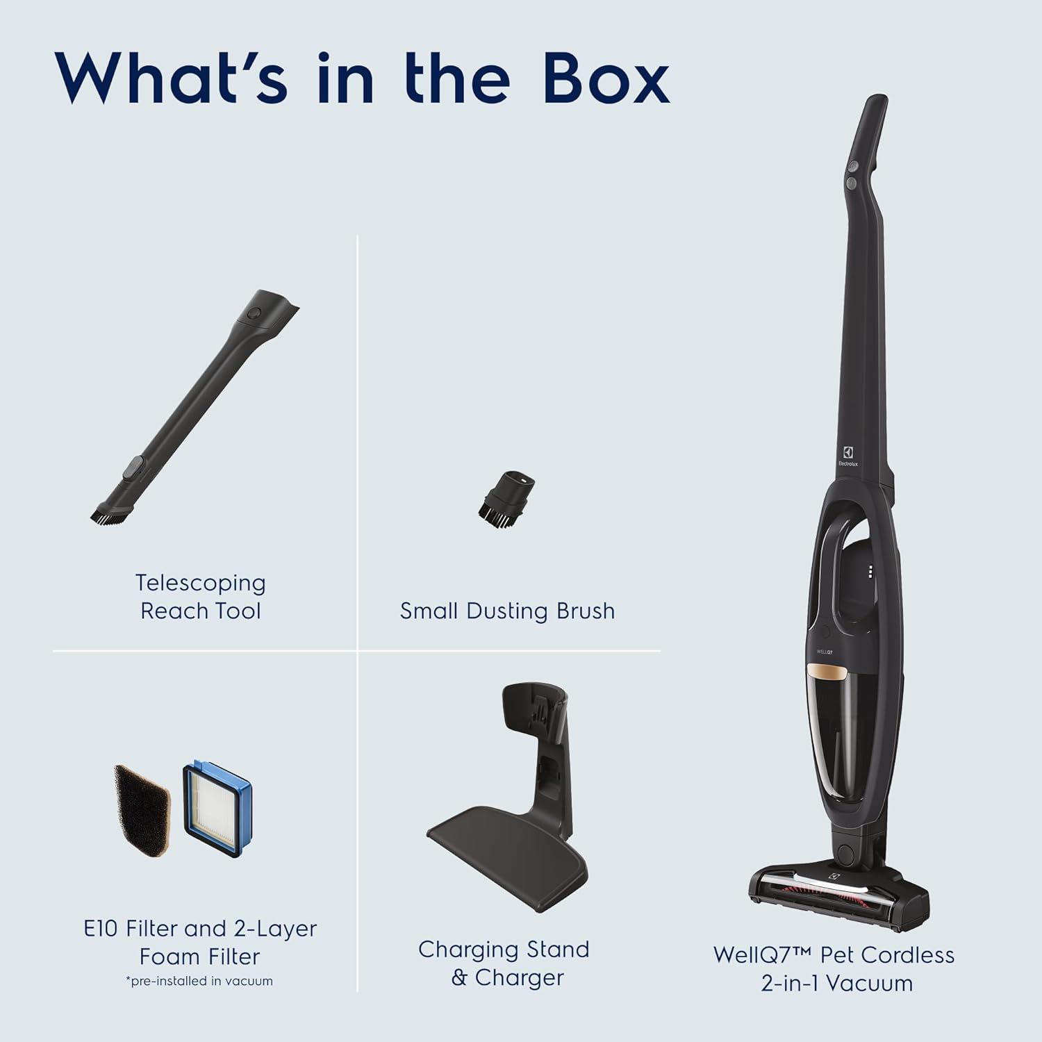 Electrolux WellQ7 Cordless 2-in-1 Vacuum Granite Gray