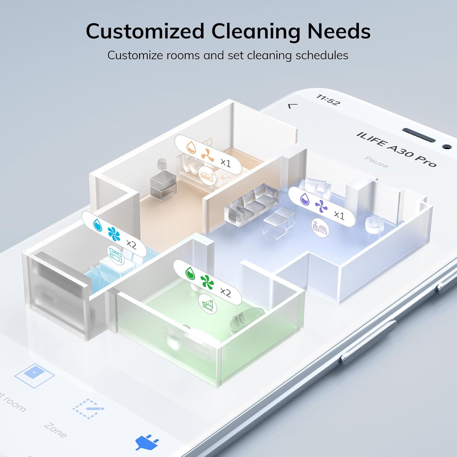 ILIFE A30 Pro Robot Vacuum Cleaner with Mop and Self Emptying Station