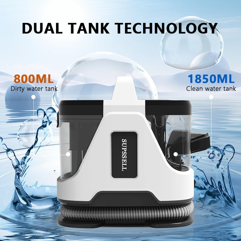 Carpet Spot Cleaner Machine with 62oz Tank and Dual Brushes