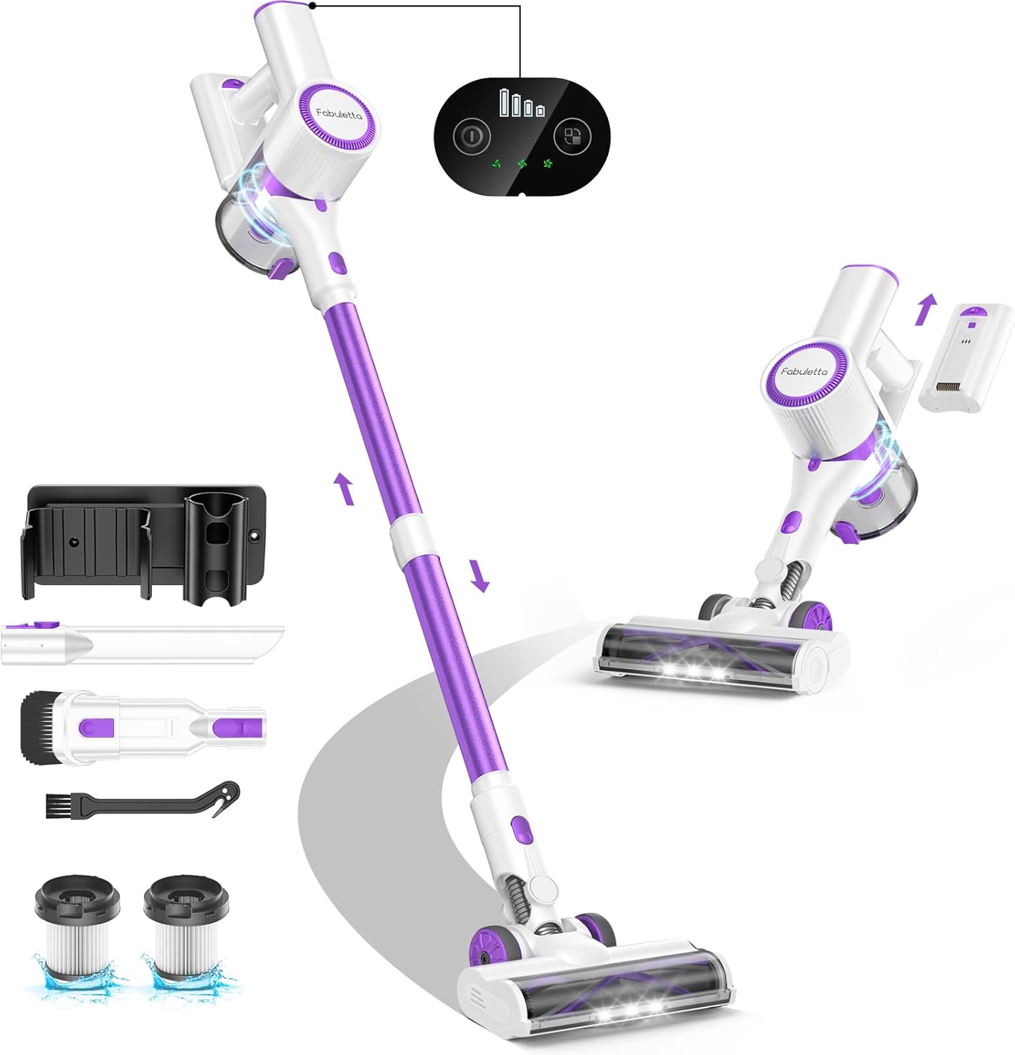 Fabuletta Cordless Vacuum Cleaner 500W Lightweight with 50 Min Battery