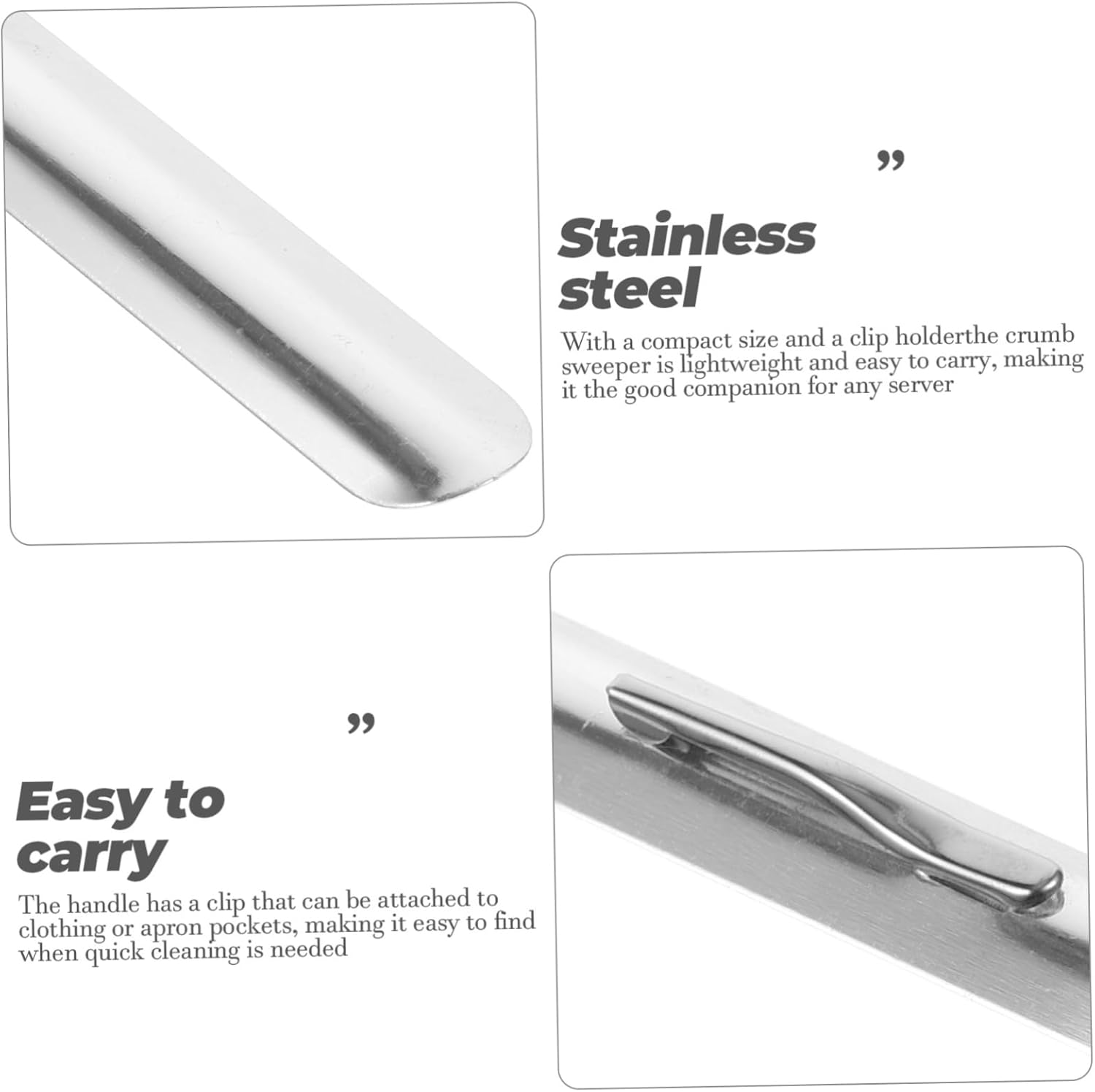 SHOWERORO 2pcs Stainless Steel Crumb Scraper Squeegee