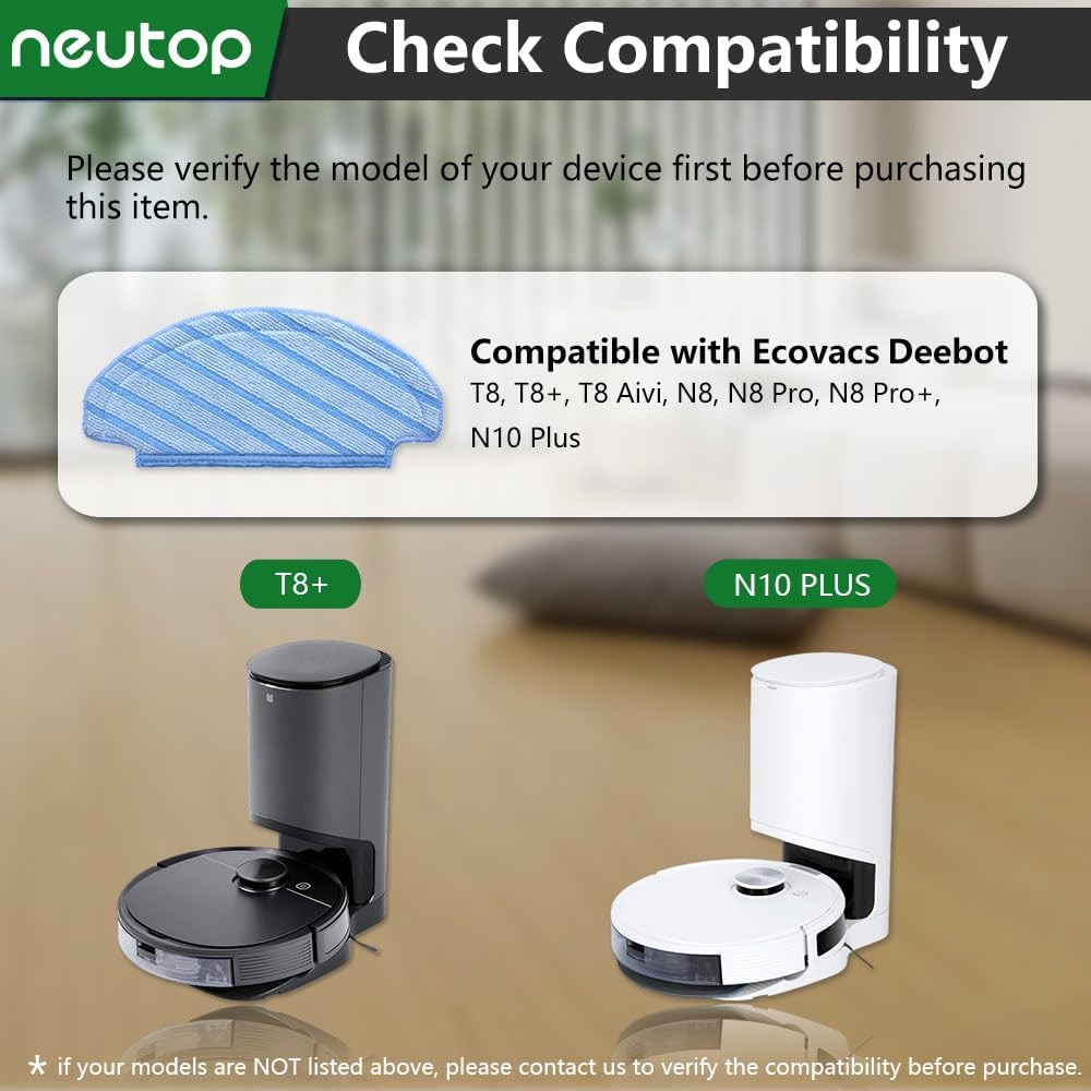 Neutop Replacement Washable Mopping Pads 8-Pack