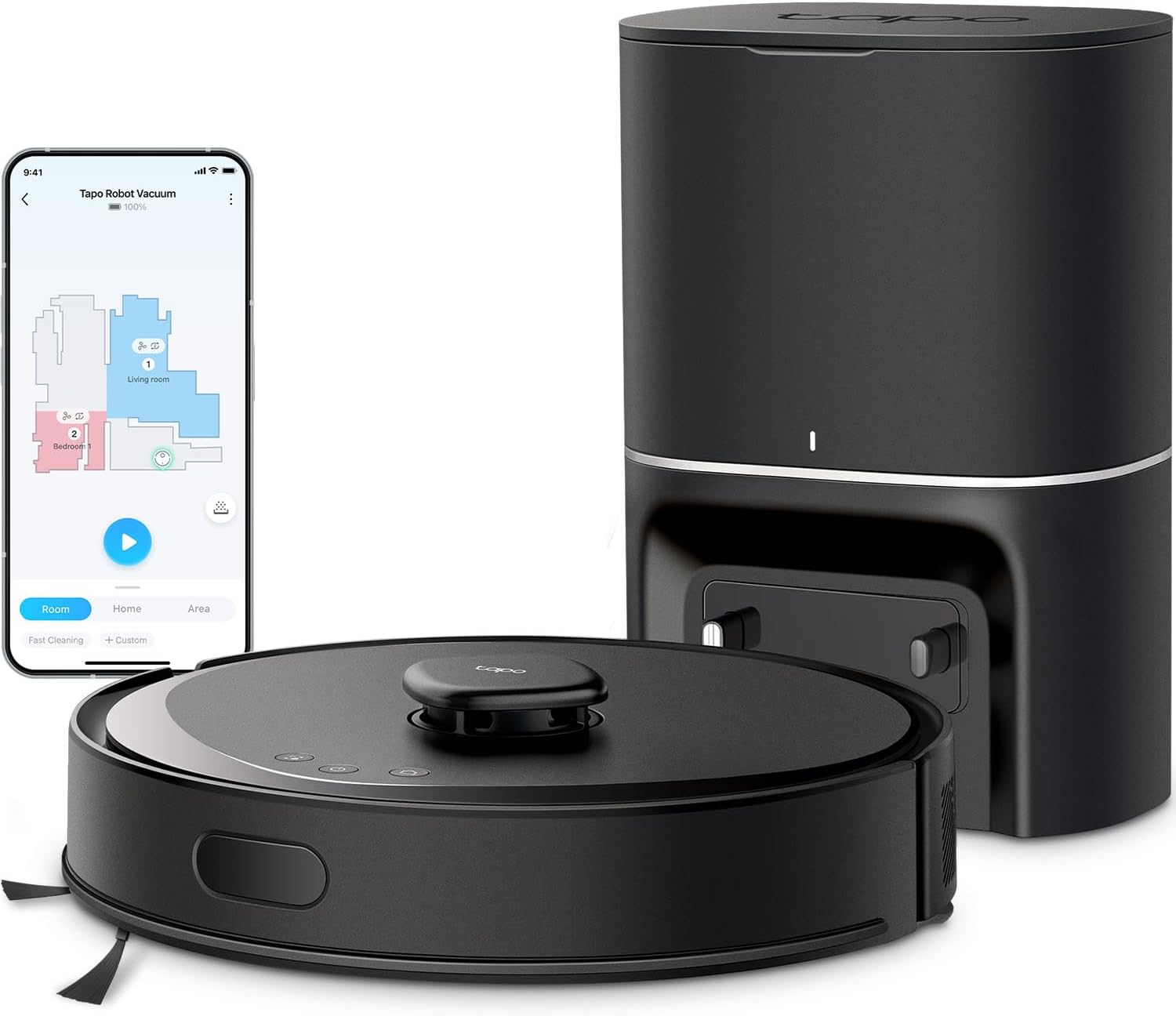 Tapo LiDAR Smart Navigation Robot Vacuum and Mop with Self-Emptying Dock
