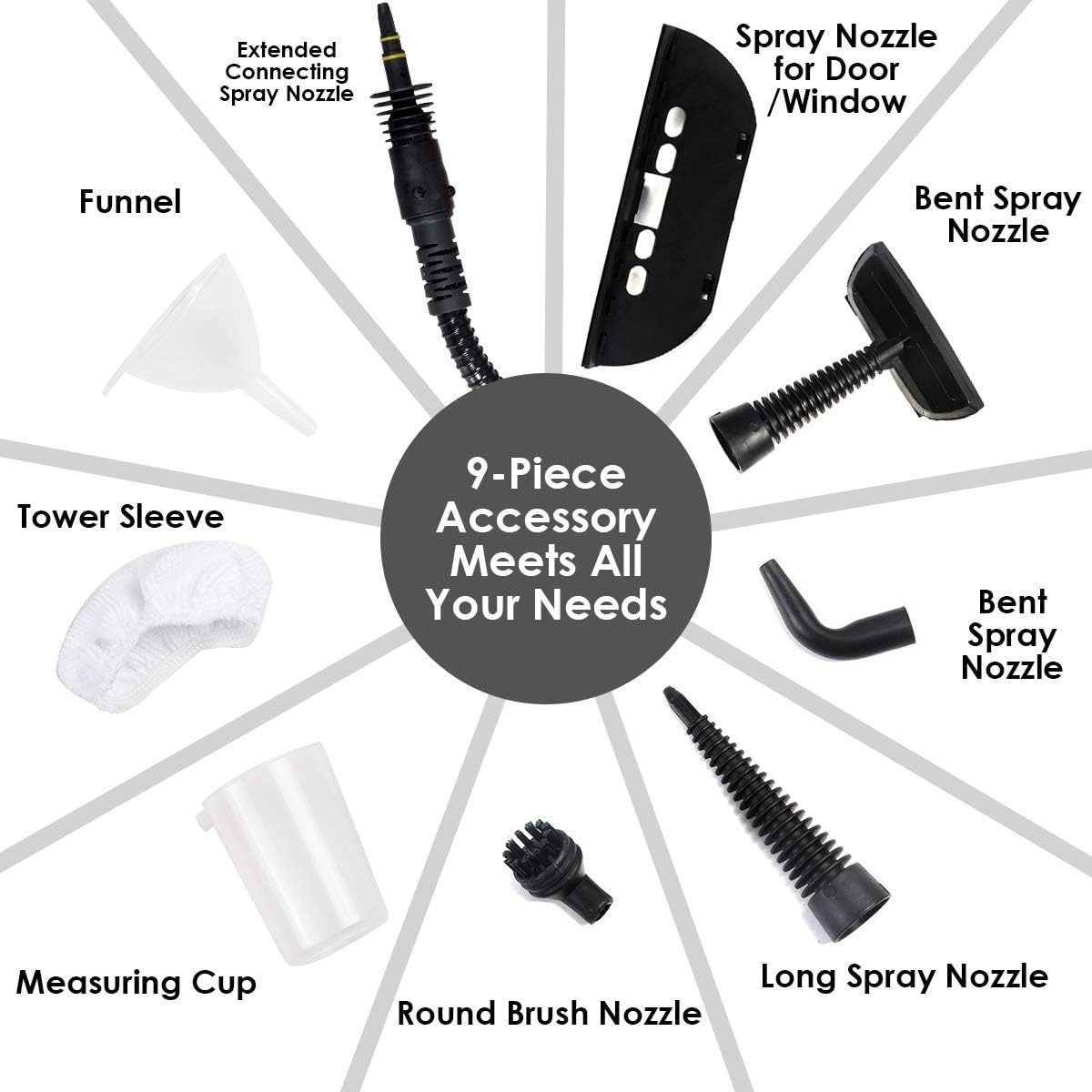 Goplus Handheld Steam Cleaner with 9 Piece Accessories