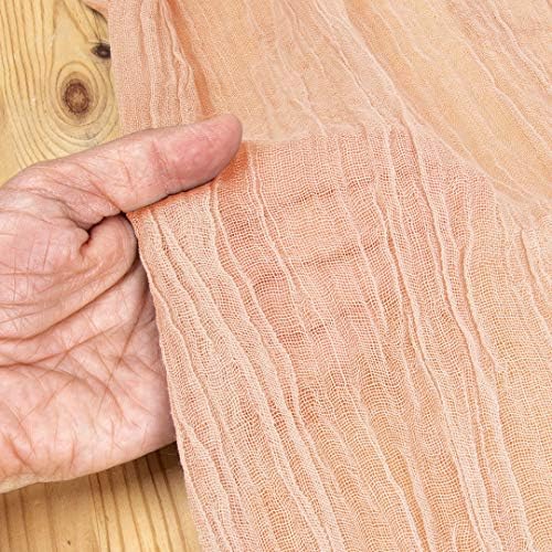 Blush Pink Cheesecloth Table Runner Extra Long 283x157 Inch