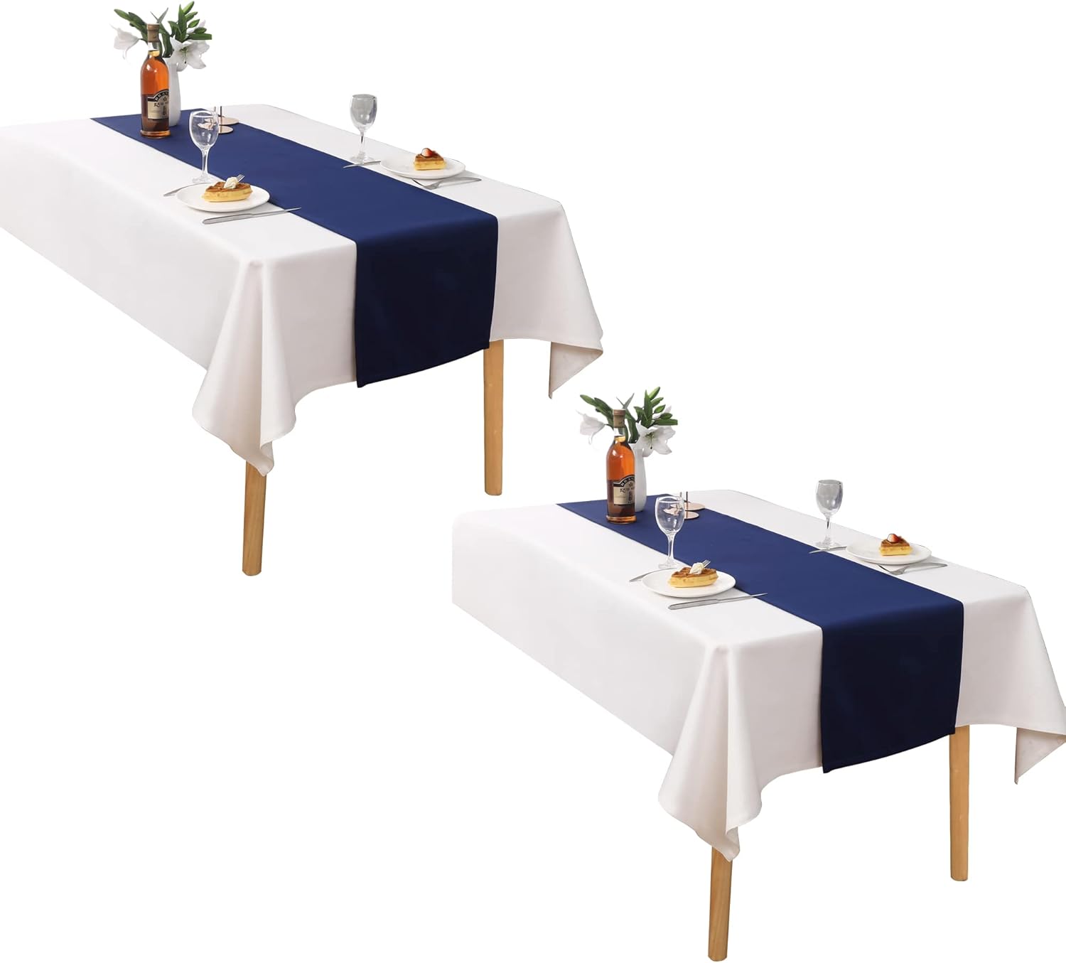 DUALIFE Navy Table Runner 14x72 Inch 2 Pieces