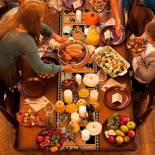 Halloween Table Runner with Pumpkin Ghost Design