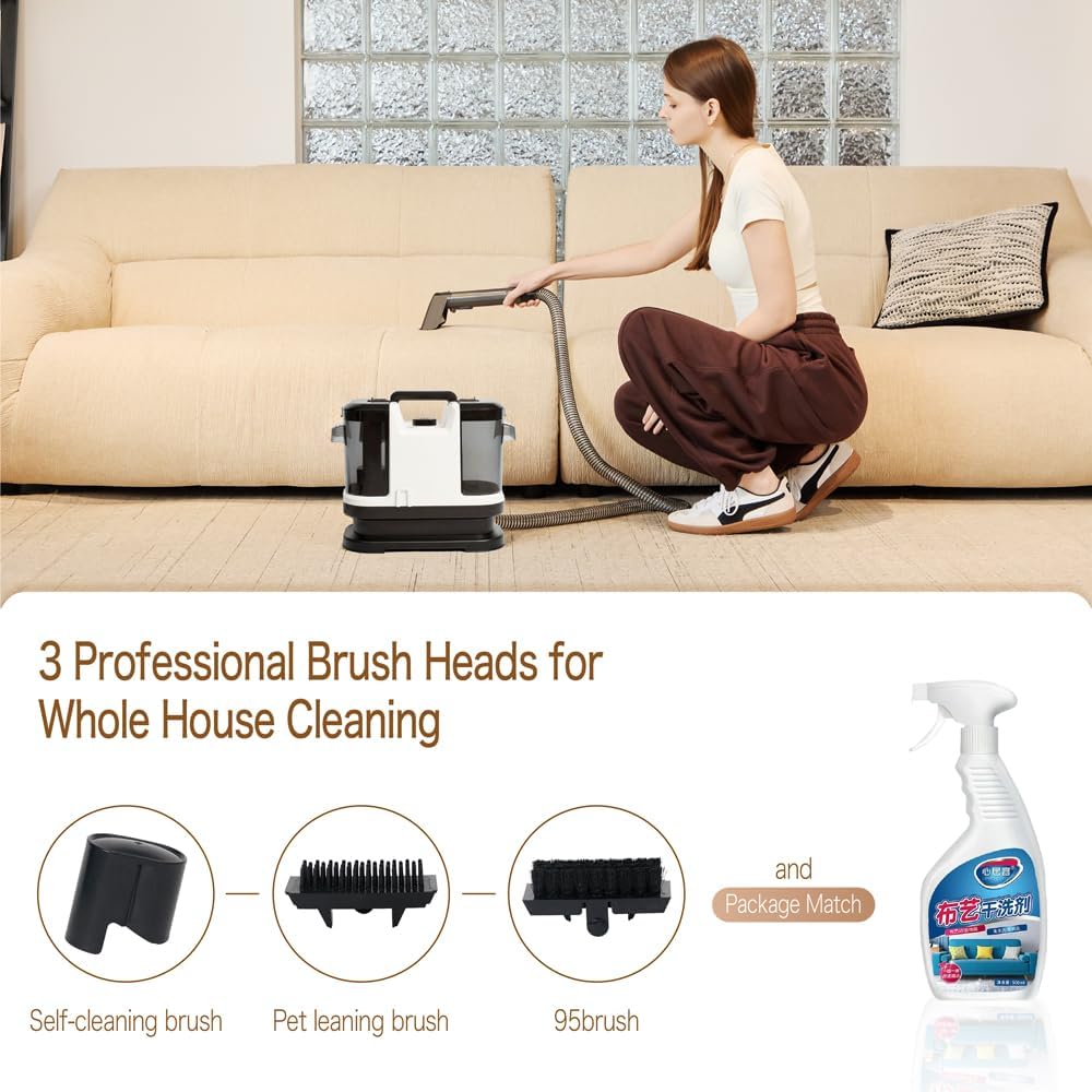 FXiaoy Carpet Cleaner with 18L Tank and 12KPa Suction