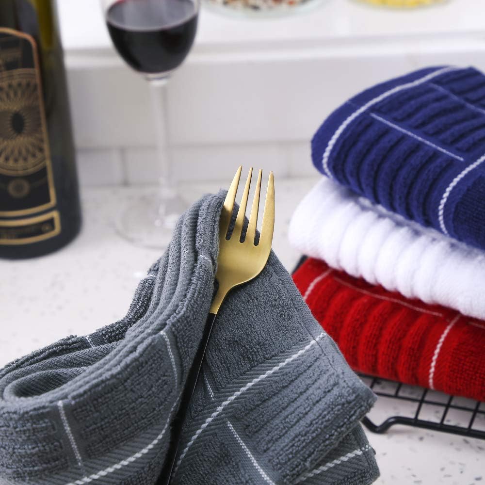 Anyi 100 Cotton Dish Towels Set of 3 Navy