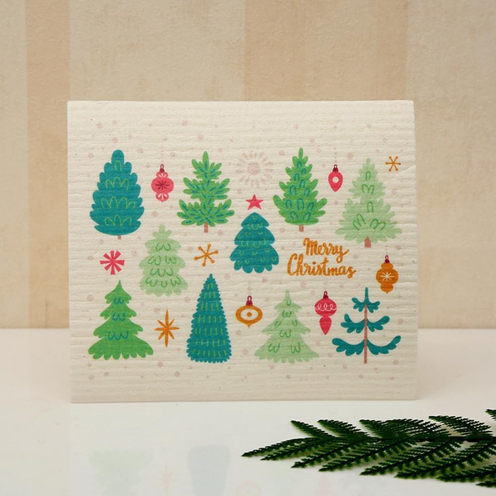 TREEWOO Reusable Dish Cloths Set of 6 Natural Cotton