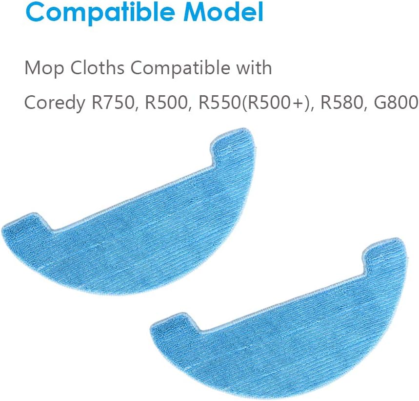 4PCS Replacement Mop Cloths for Coredy Robot Vacuums