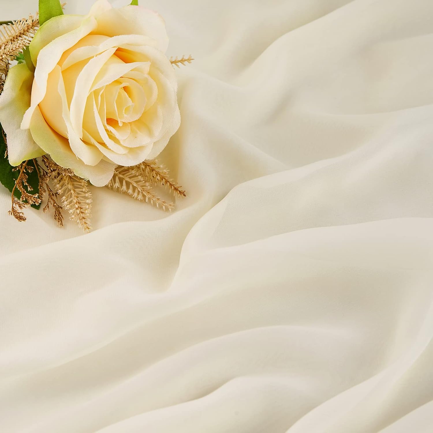 Ivory Chiffon Table Runner 2 Pack Romantic Wedding Decor