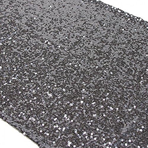 Trlyc Sequin Table Runner - 10 Packs 12x108 Inch Grey