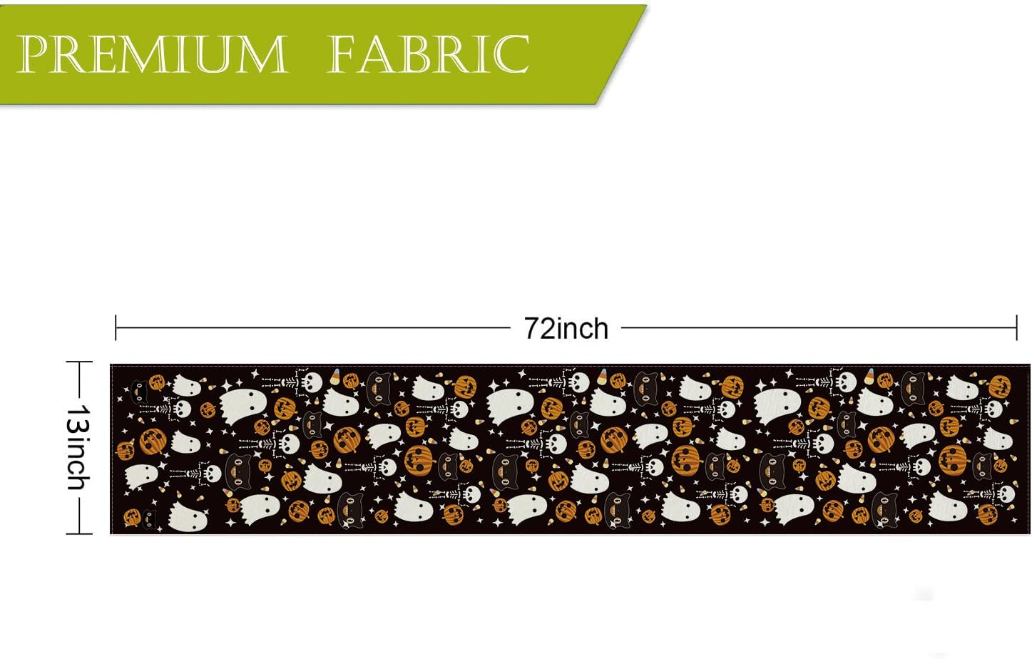 GAGEC Halloween Table Runner Black Cat Pumpkins