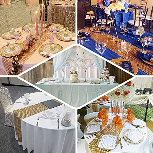 Efavormart 12x108 Gold Sequin Geometric Table Runner