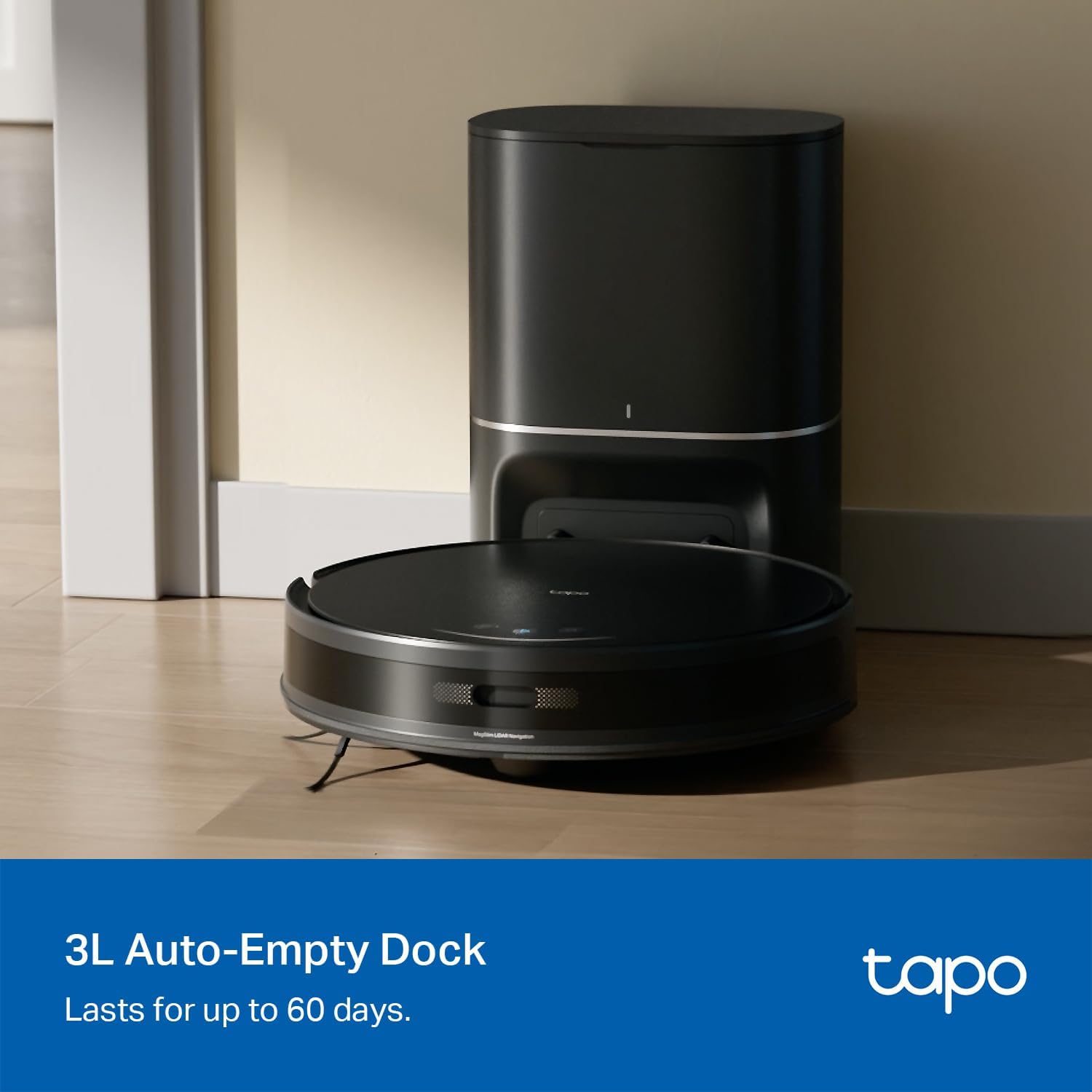 Tapo Ultra-Slim LiDAR Robot Vacuum and Mop with Self-Emptying Dock