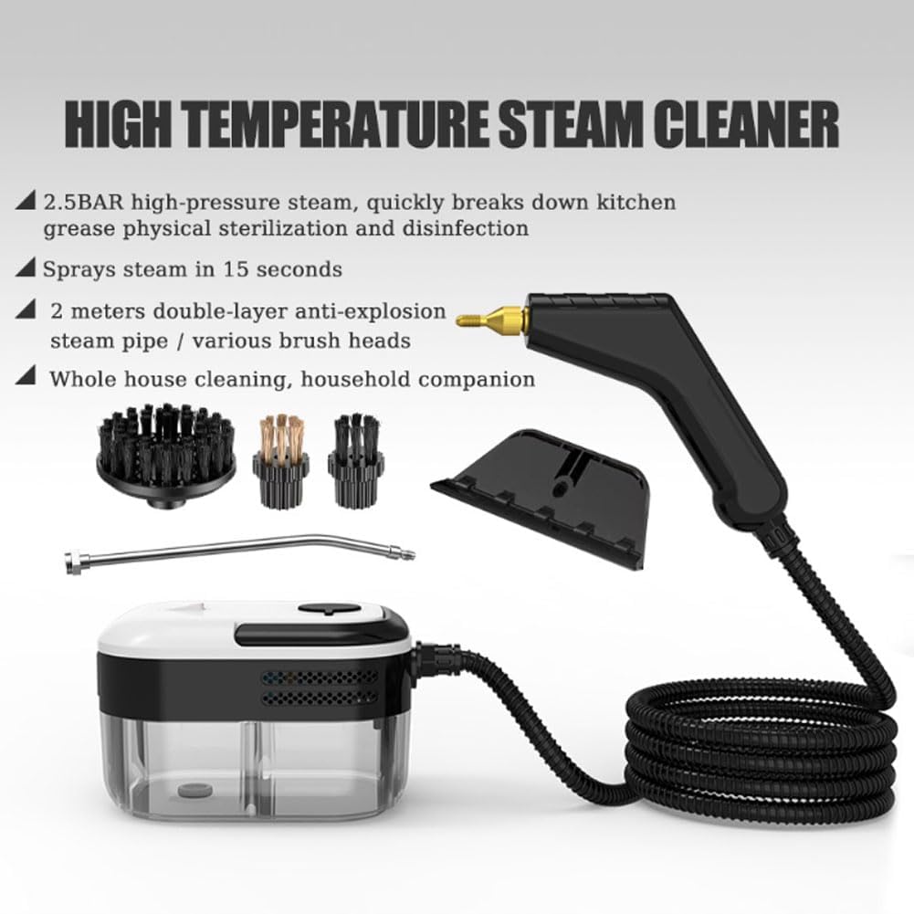 Handheld Steam Cleaner with 3 Brush Heads and 25Bar Pressure