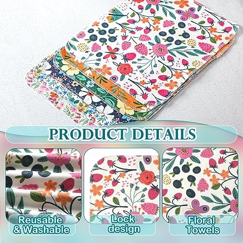 Redbaker 60 Pcs Reusable Cotton Dish Towels with Cardboard Roll