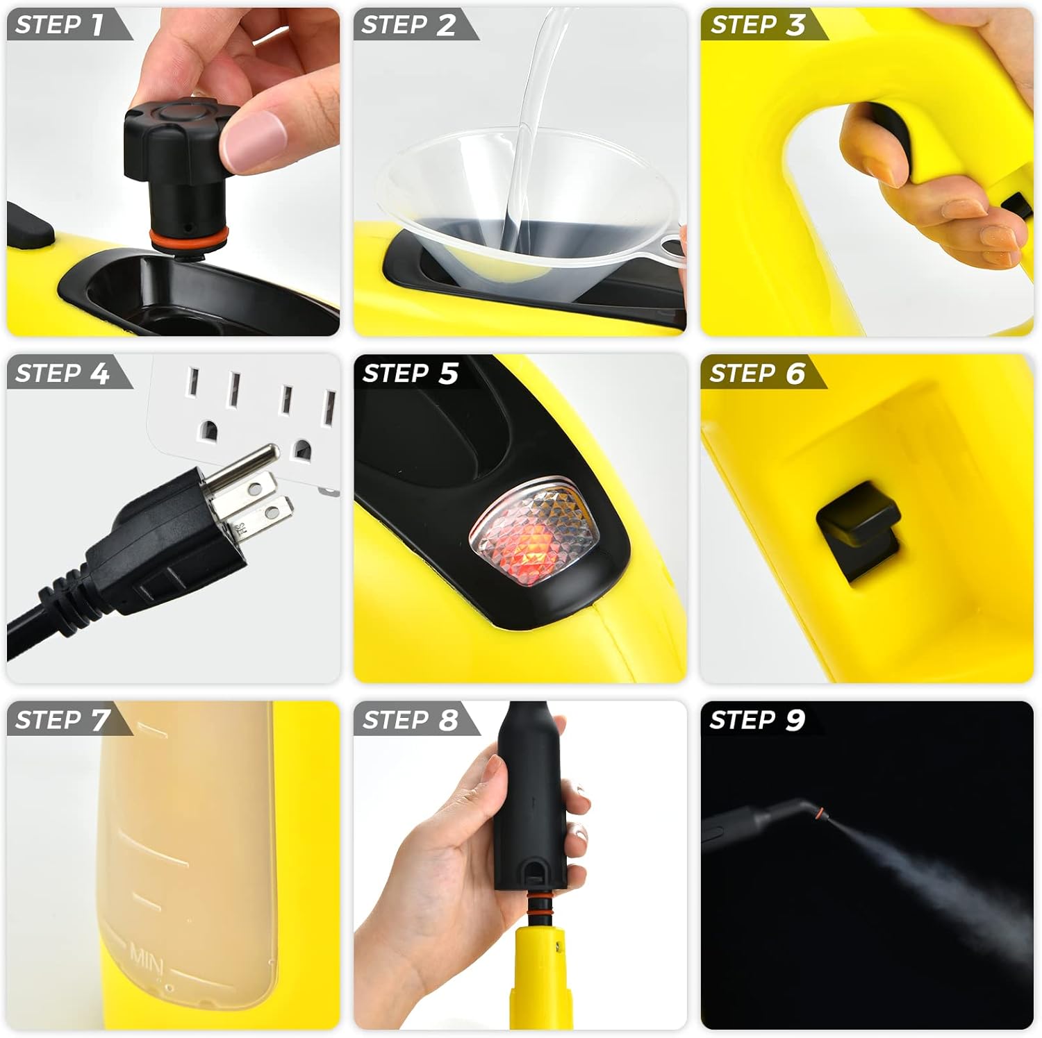 GOFLAME 1400W Handheld Steam Cleaner with 17 Accessories