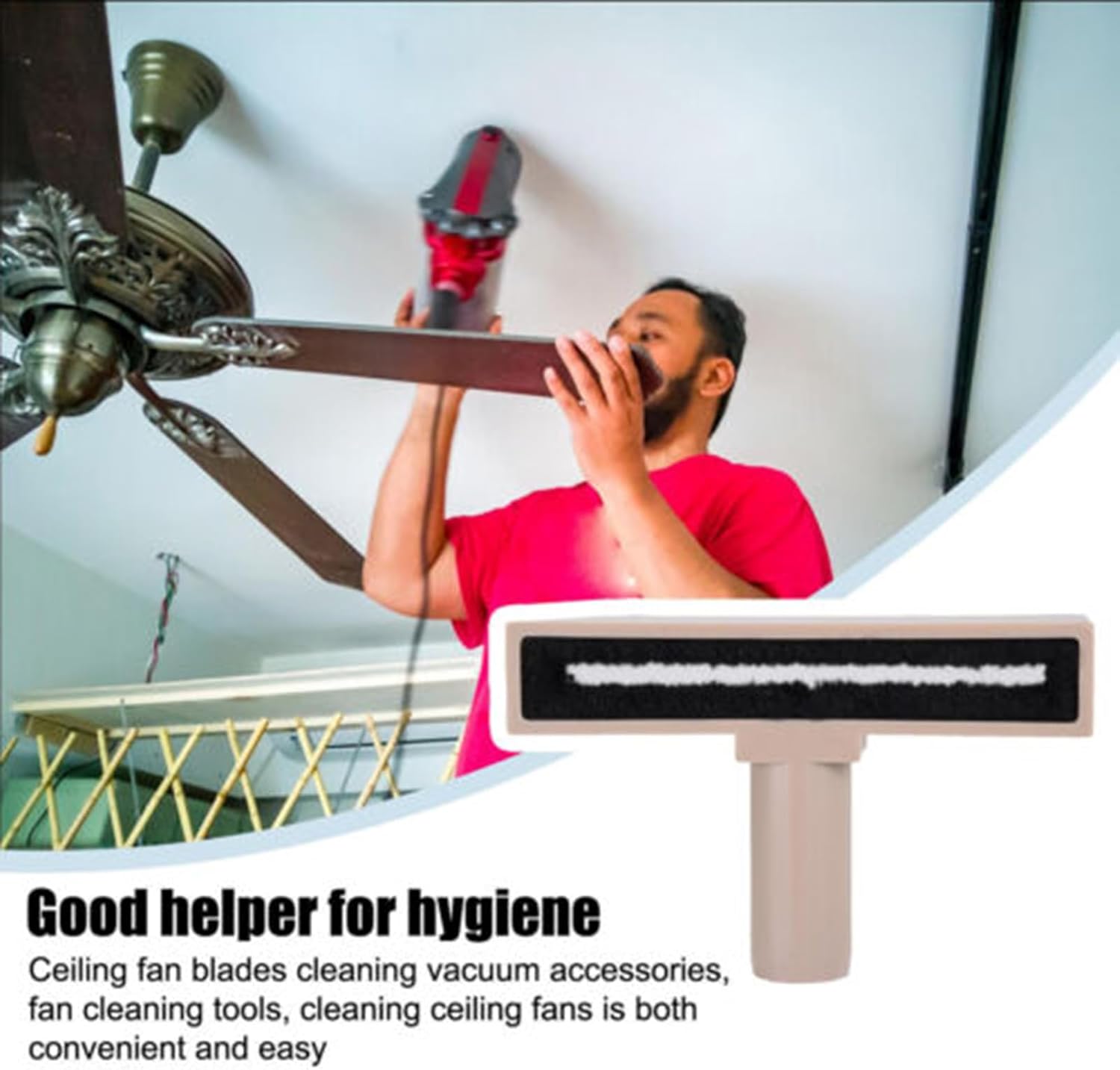 Ceiling Fan Vacuum Cleaner Attachment - Dust Free Cleaning Tool