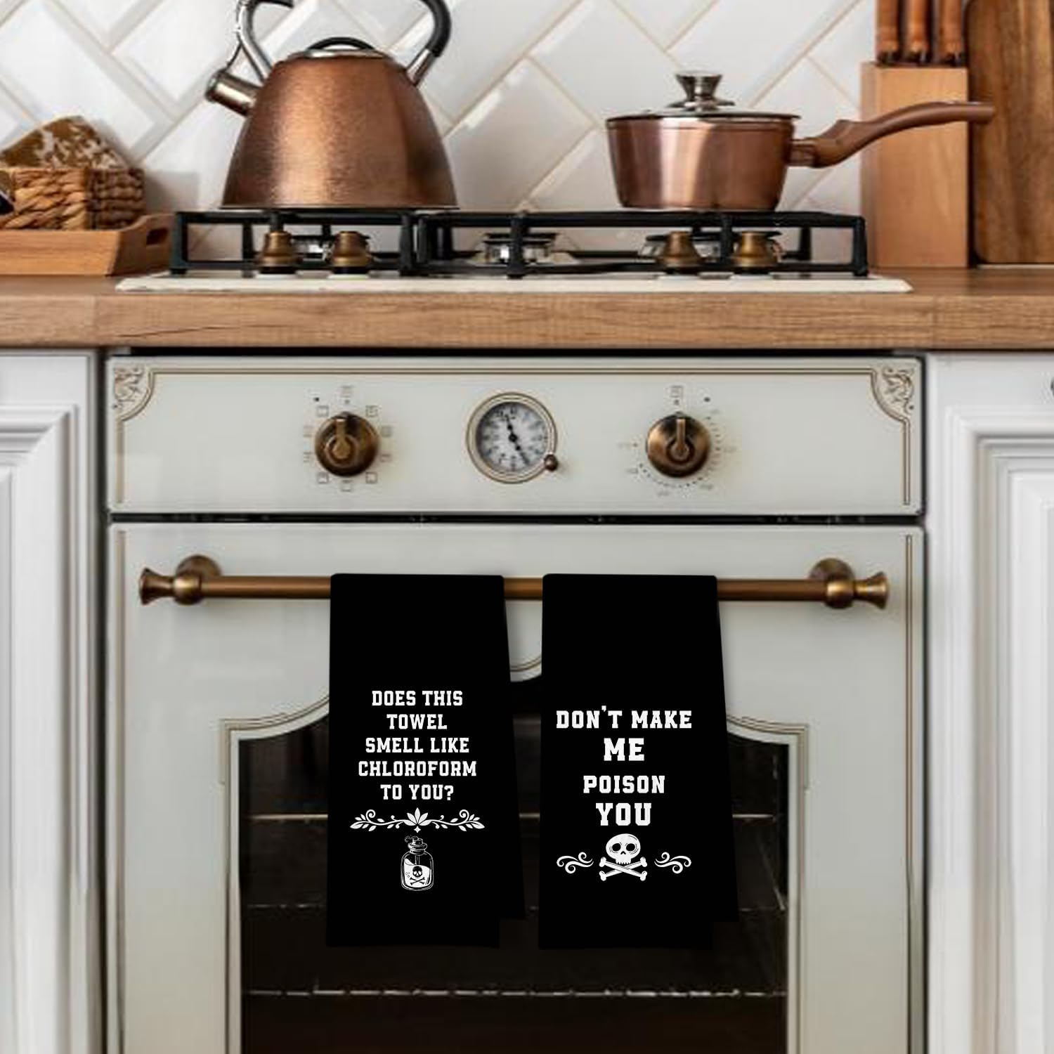 Funny Kitchen Towels Set of 2 with Sarcastic Quotes