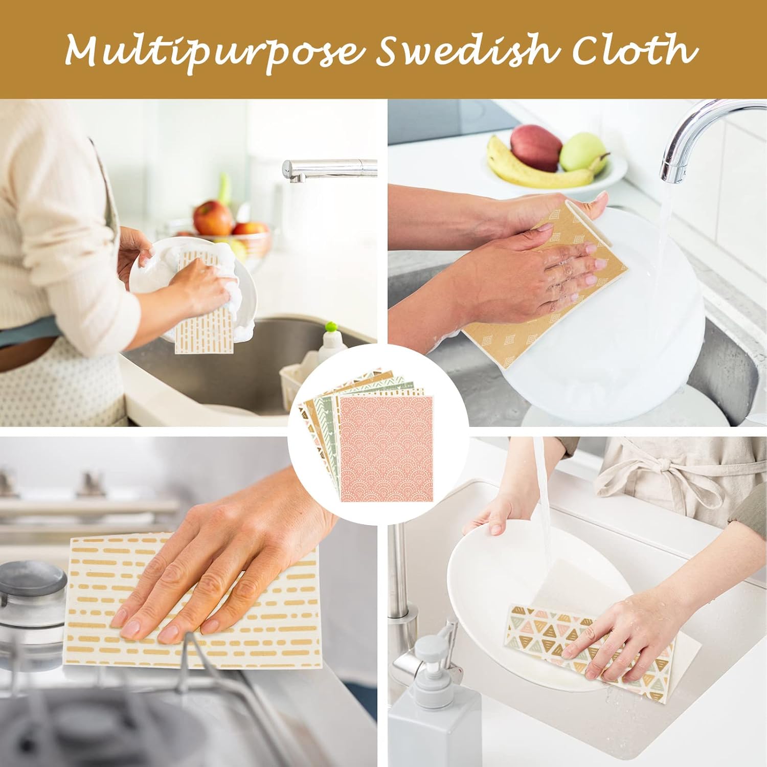 Whaline 6Pcs Boho Dish Towels for Kitchen Cleaning 1