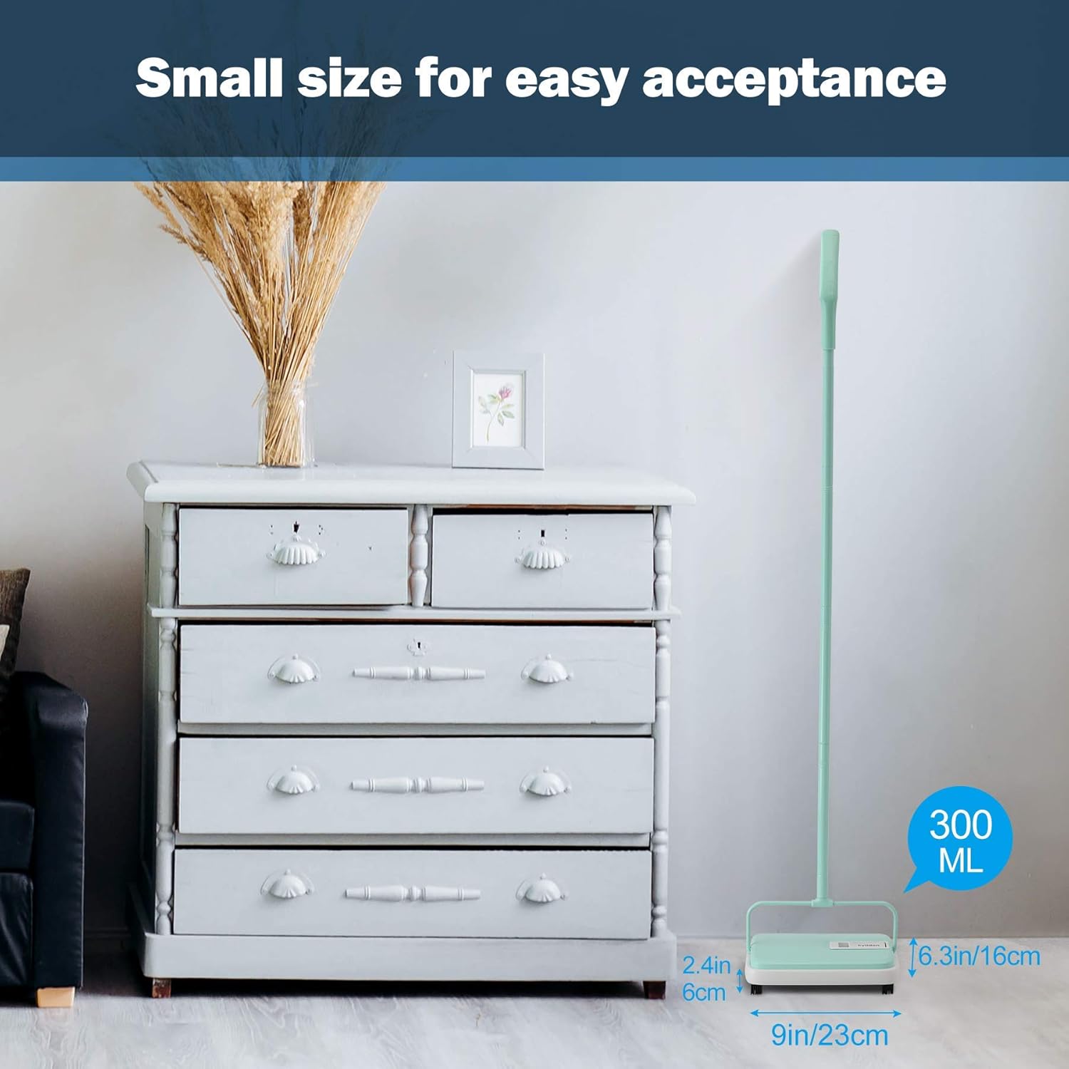 Eyliden Mini Carpet Sweeper Quiet No Noise Manual Cleaning