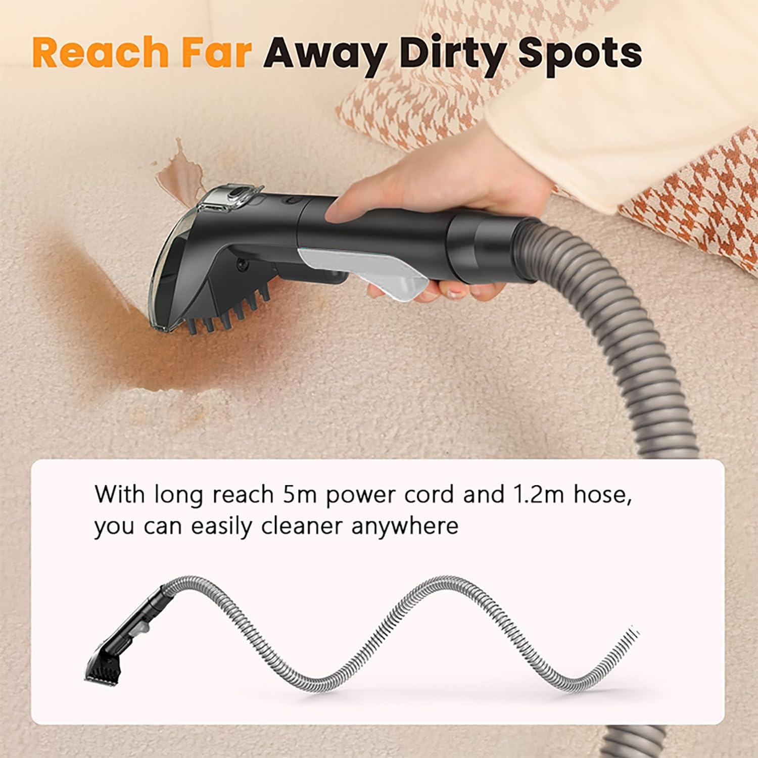 Carpet Spot Cleaner Machine with 62oz Tank and Dual Brushes