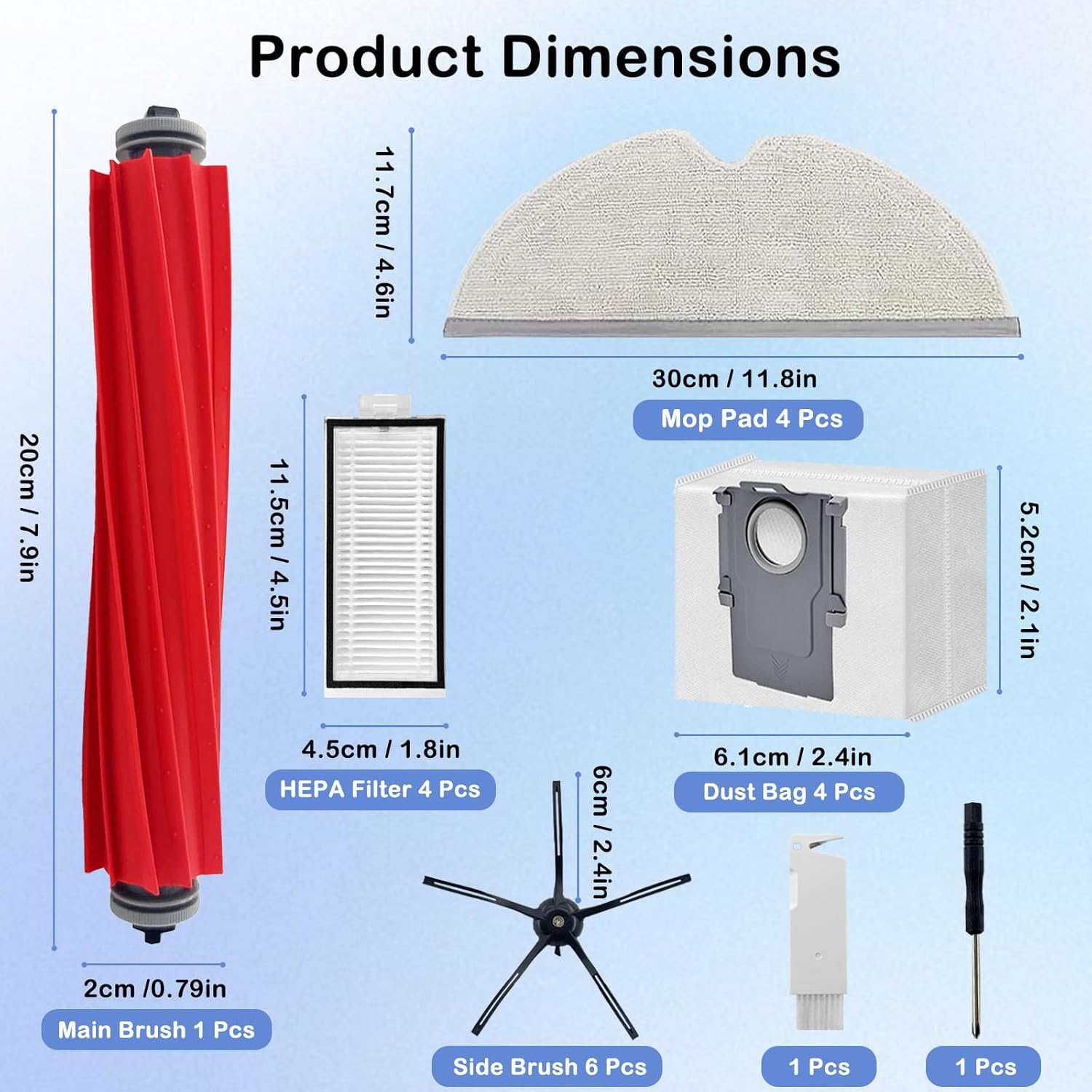 21 Pcs Roborock Q7 Q7 Max Vacuum Parts Replacement Kit