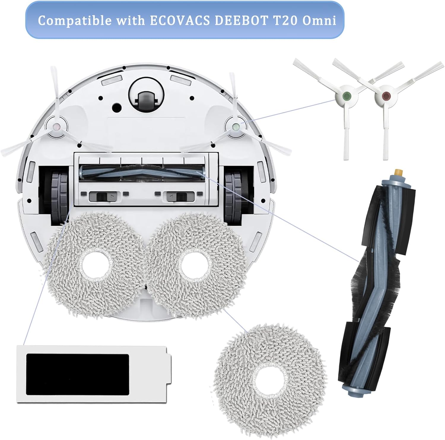 GYLBF Replacement Parts Kit for Ecovacs Deebot T20 Omni