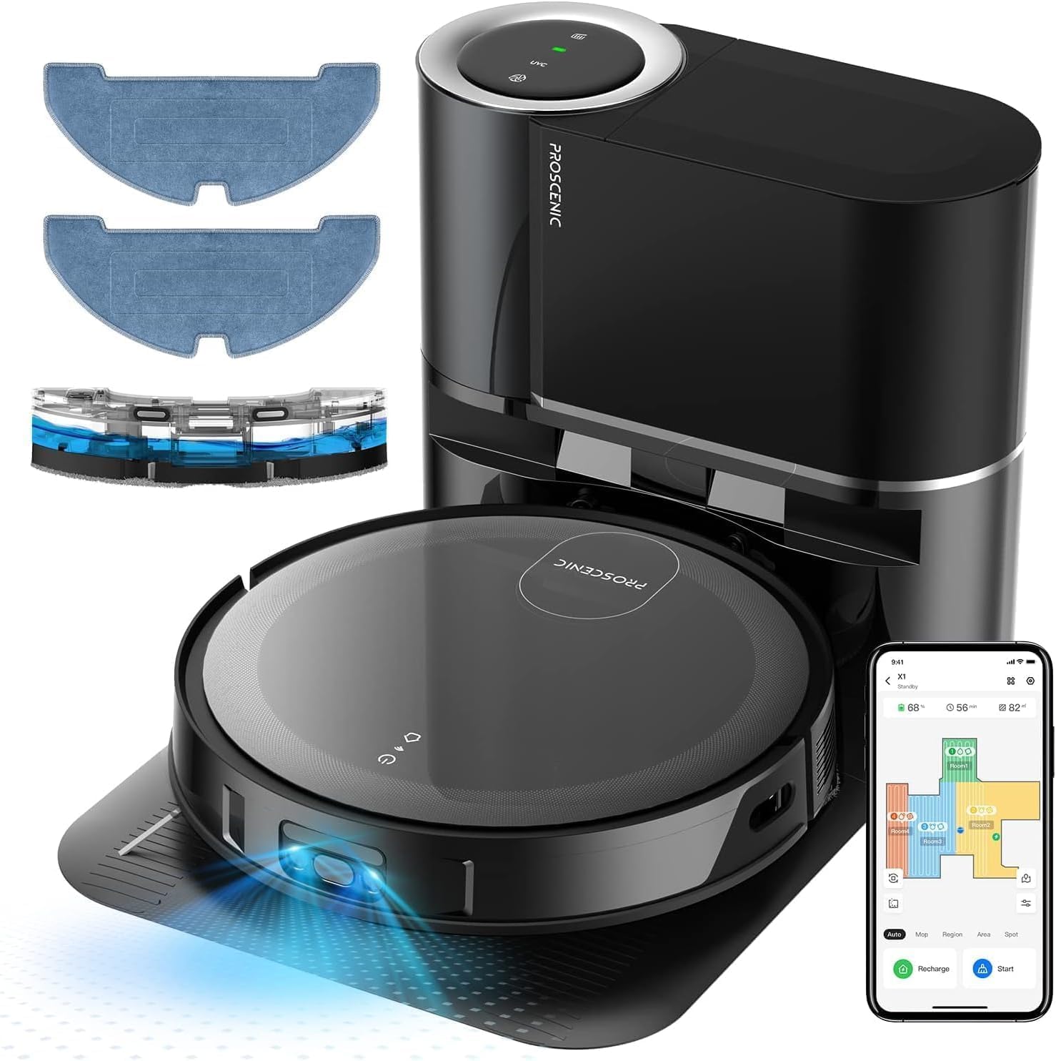 Proscenic X1 Robot Vacuum and Mop with 45 Day Self-Emptying