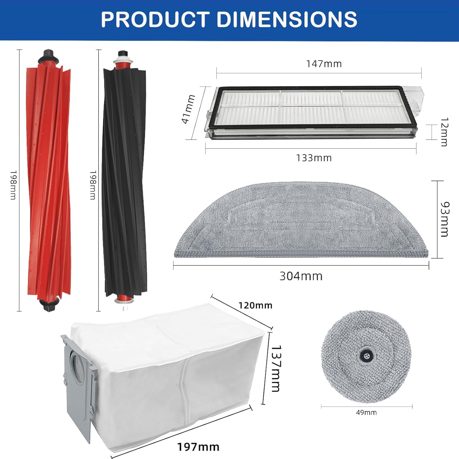 LUZMQ Replacement Parts for Roborock S8 MaxV Ultra 16 Pack