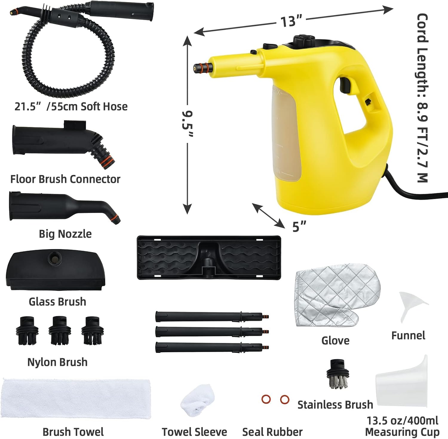 Goplus Multipurpose Handheld Steam Cleaner with 17 Accessories