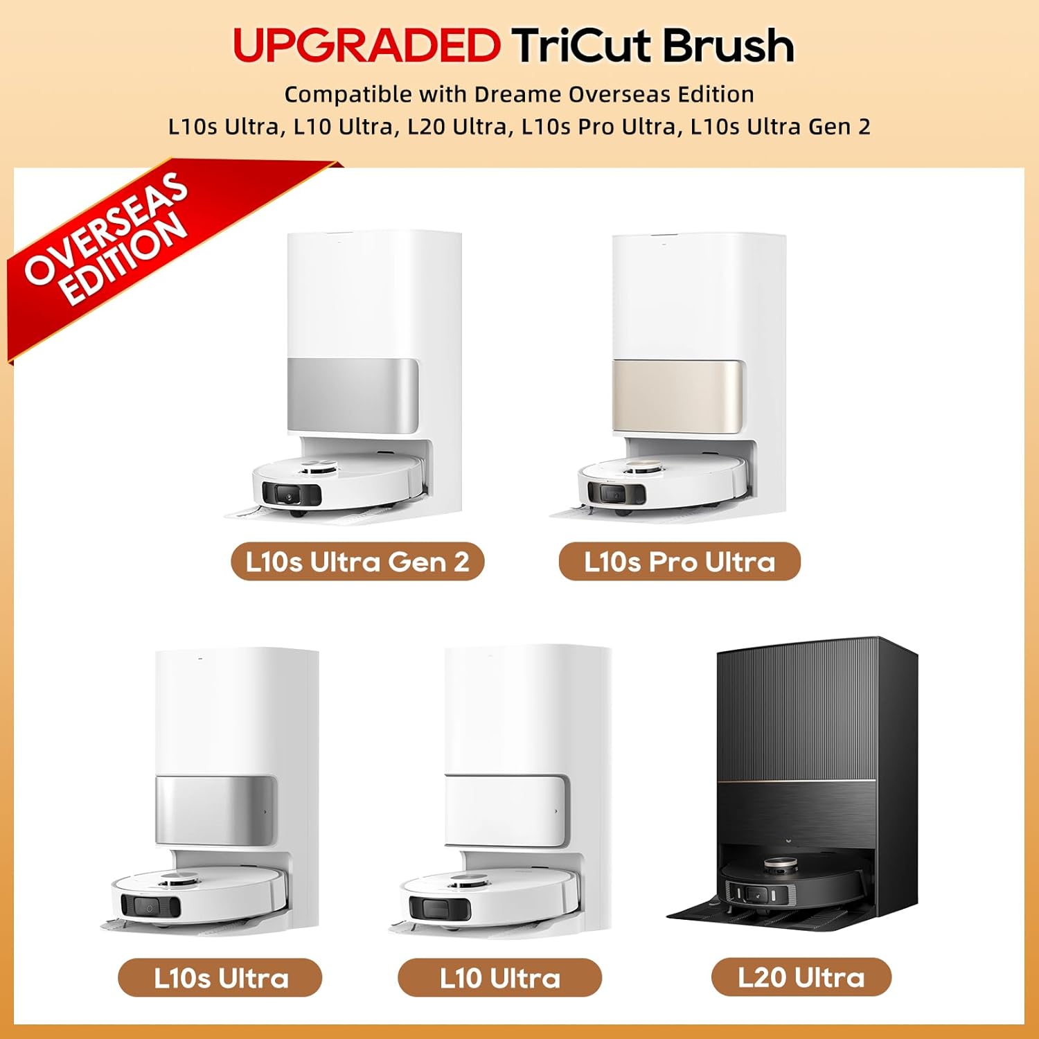 13 Pcs TriCut Brush Accessories for Dreame Robot Vacuums