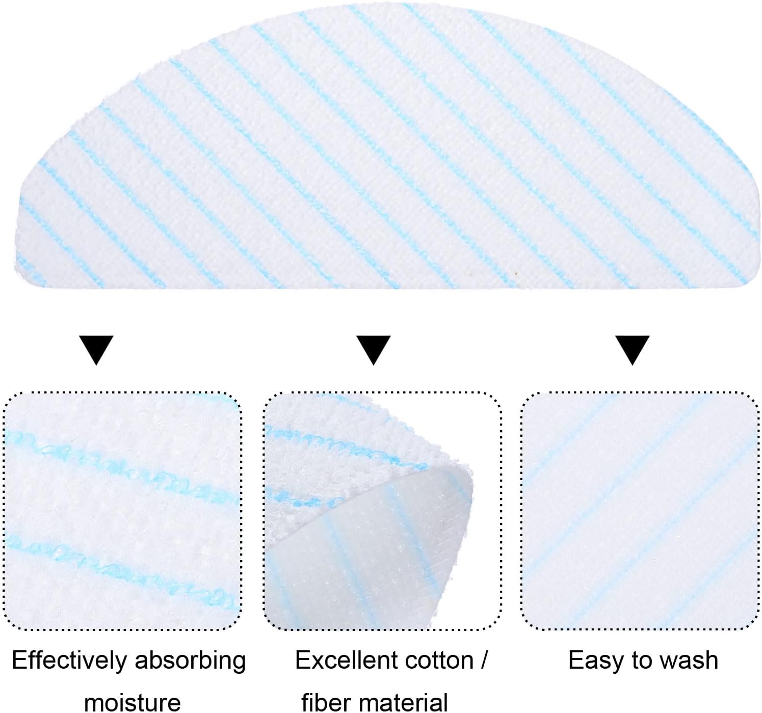 MECCANIXITY 30Pcs Fiber Mop Pads for Robot Vacuums