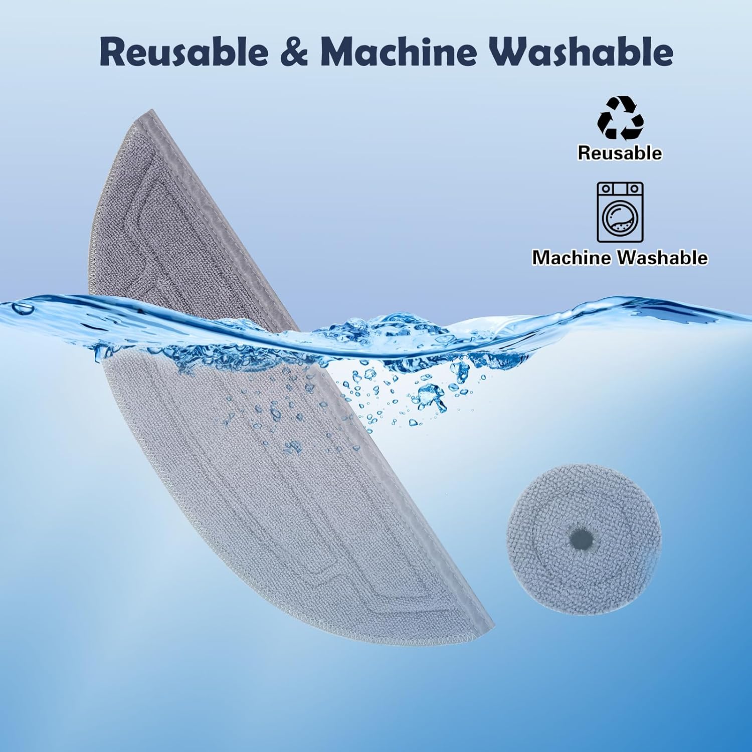 VIEWALL 4 Pack Mop Cloths Compatible with Roborock S8 Max Ultra