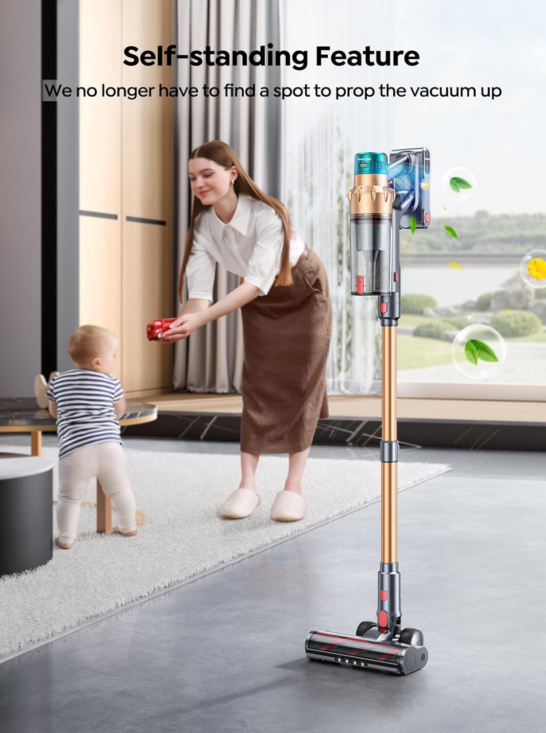 SMOTURE Cordless Vacuum Cleaner 550W 45KPA 60 Mins Runtime