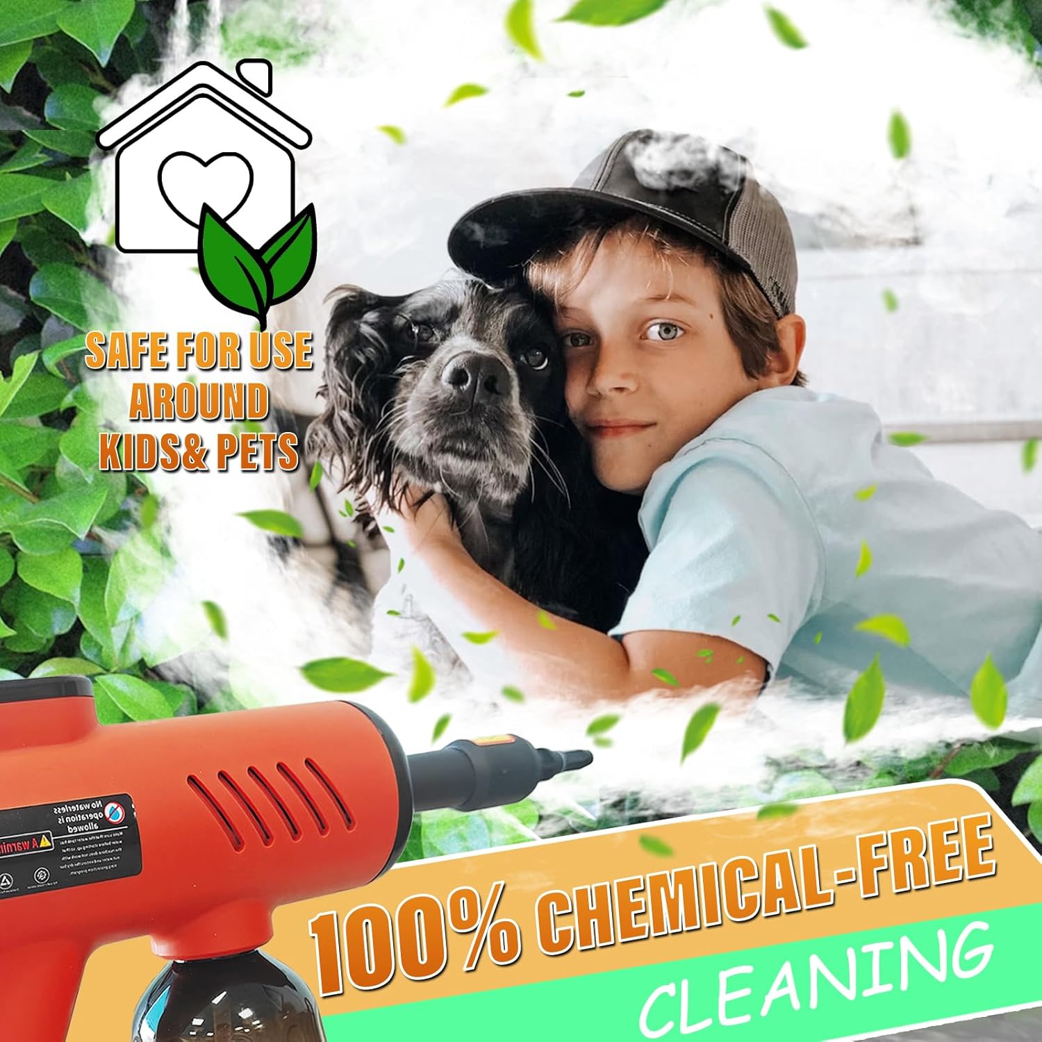 Handheld Pressurized Steam Cleaner with 600ml Tank and 7 Accessories