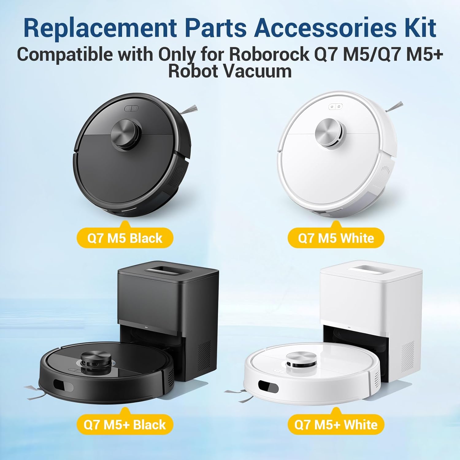 22Pcs Replacement Parts Kit for Roborock Q7 M5 M5 Robot Vacuum