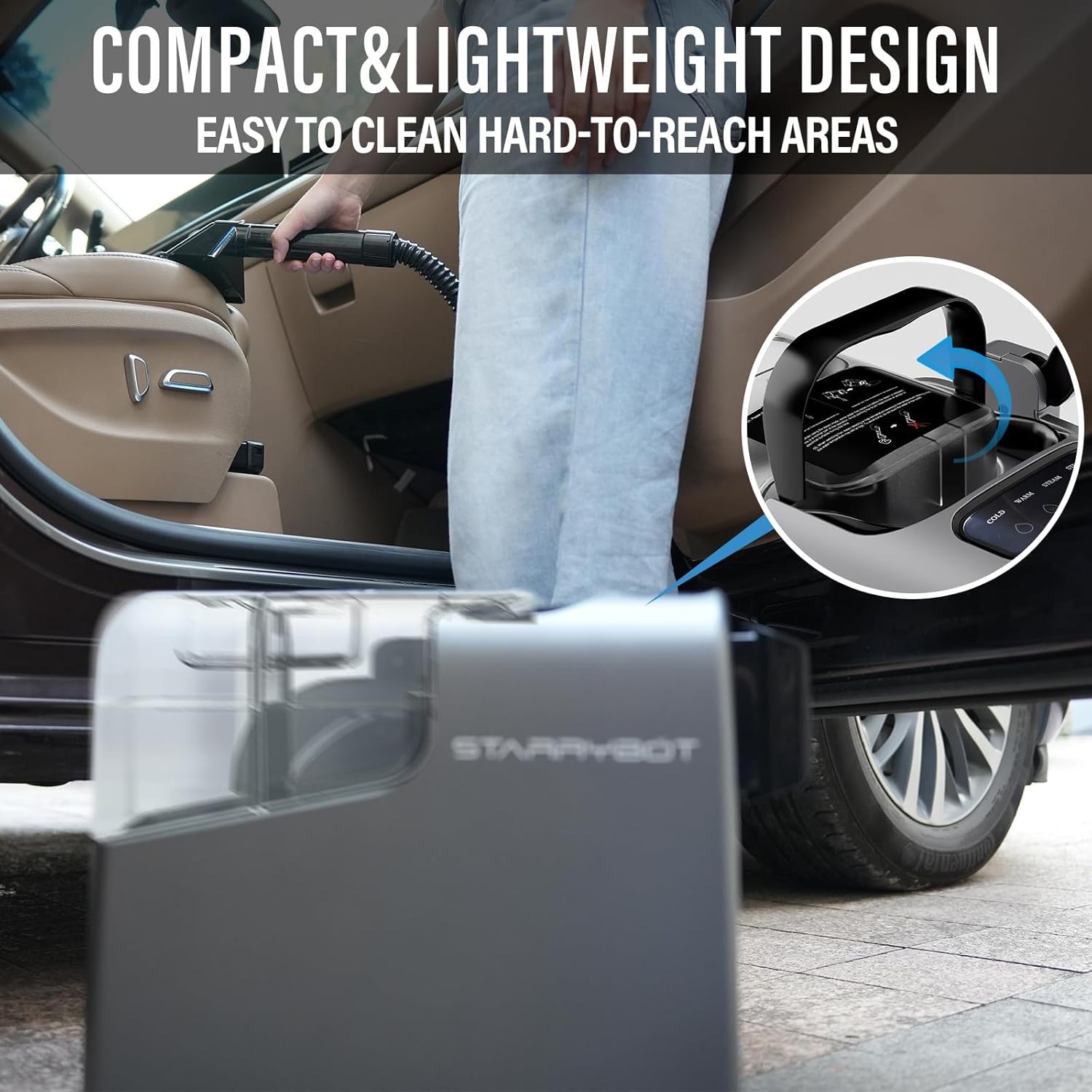 Starrybot Carpet Upholstery Cleaner with Steam and Suction