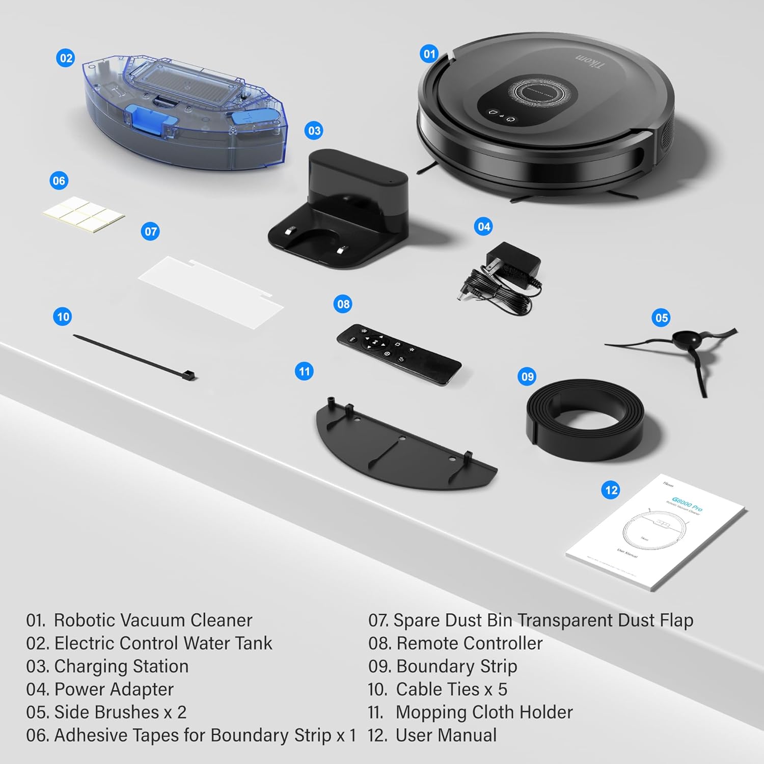 Tikom Robot Vacuum and Mop Combo with 5000Pa Suction