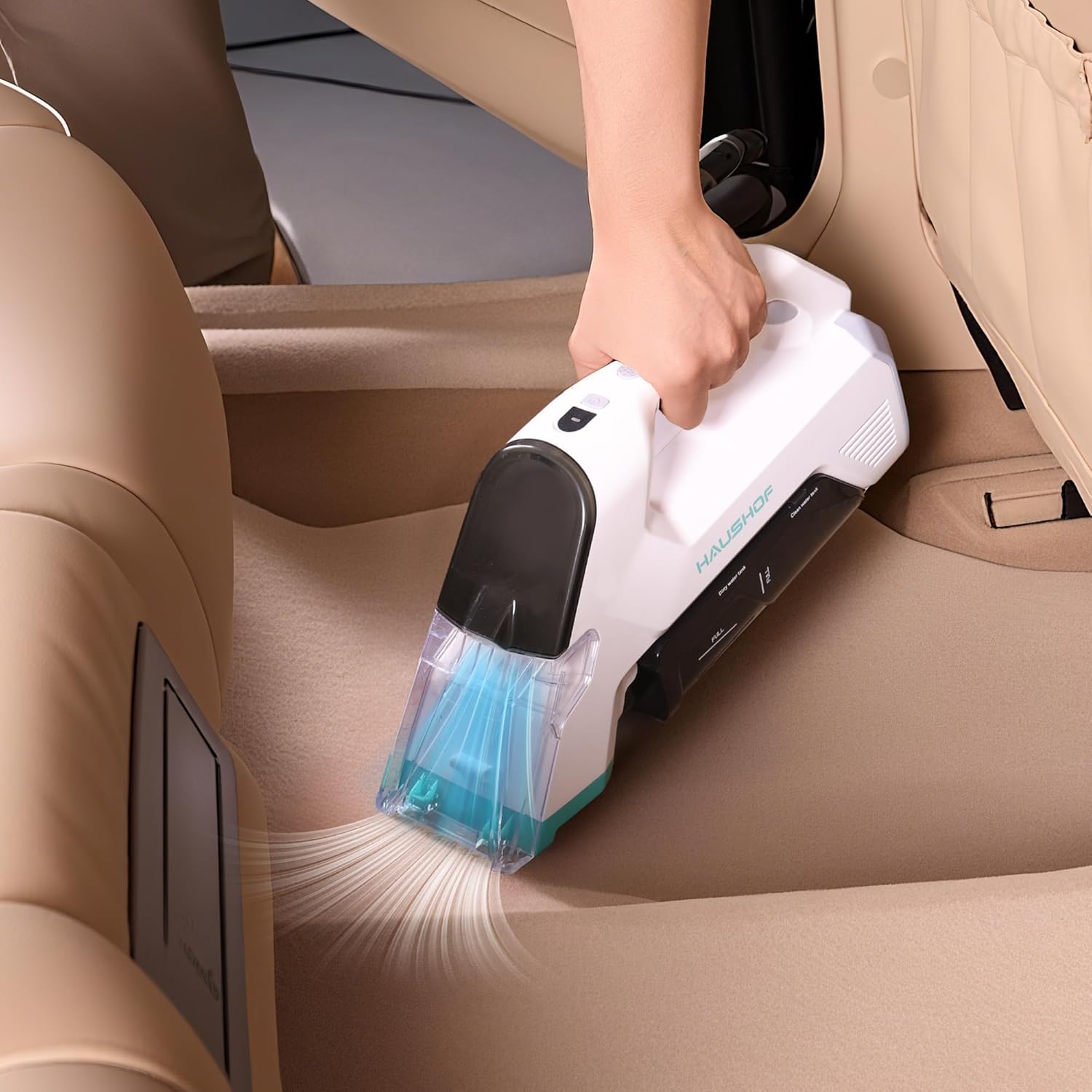 HAUSHOF 12V Cordless Carpet Cleaner with 2 Tanks