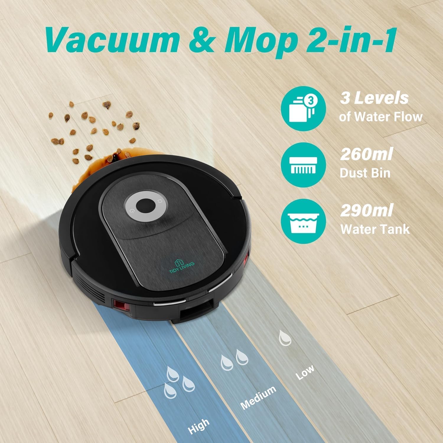 Xcity Robot Vacuum and Mop Combo with 4000Pa Suction and Self-Charging