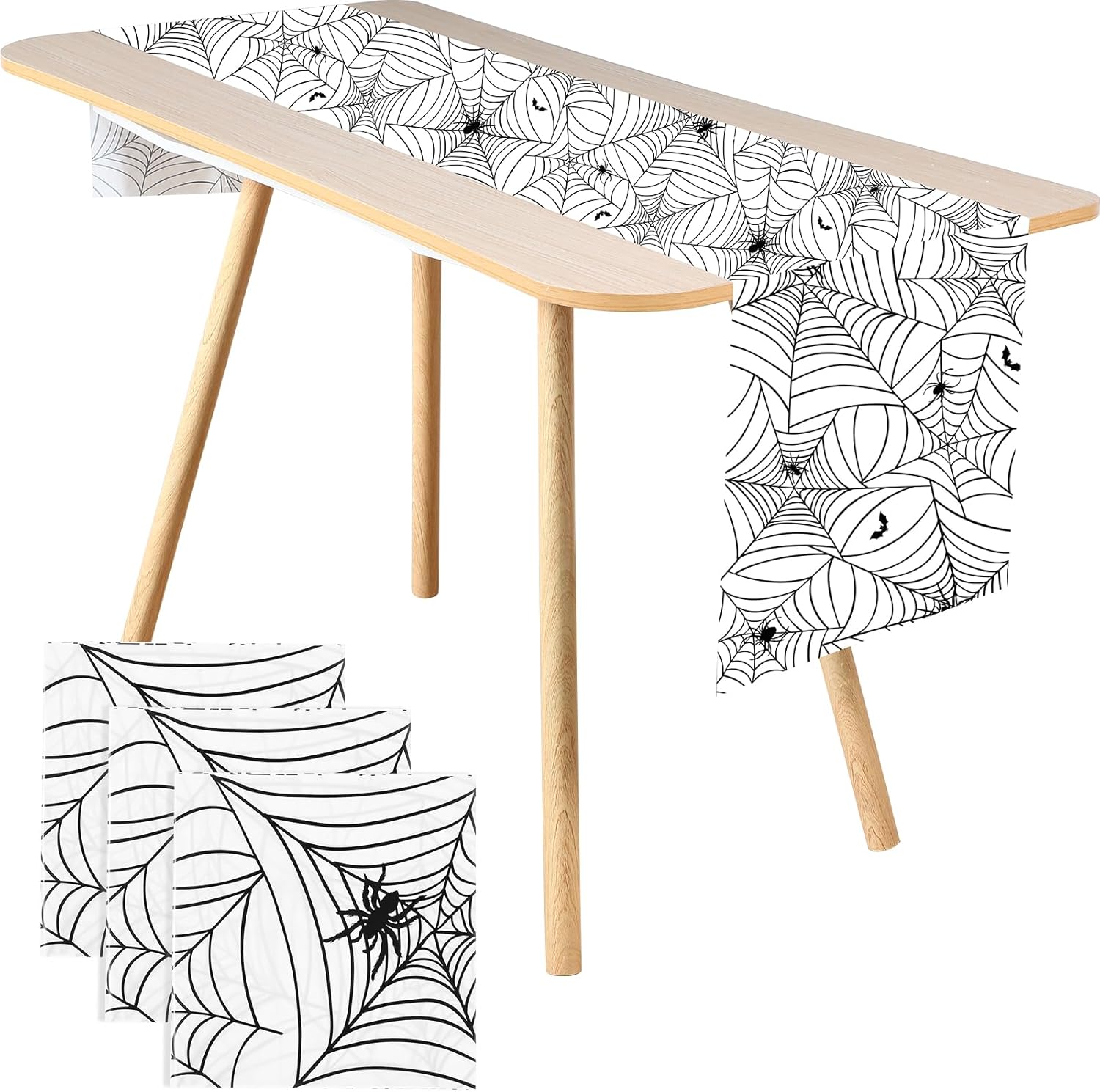 6 Pcs Halloween Table Runner Spider Web Decoration
