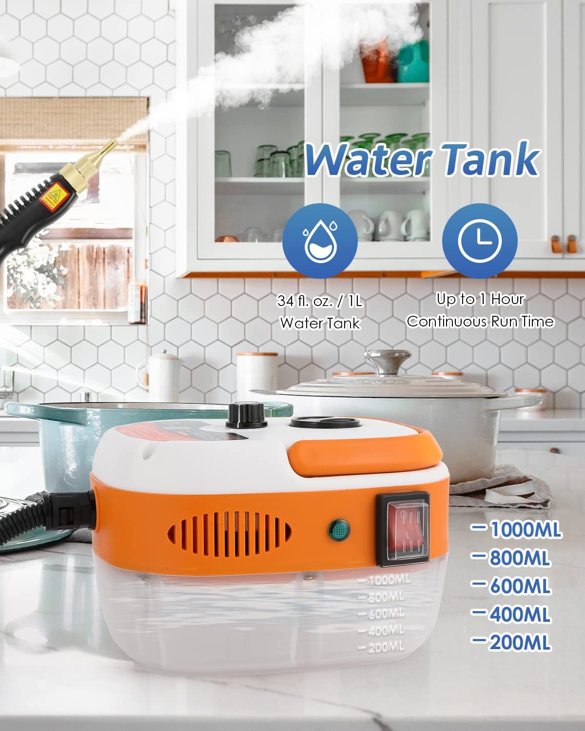 2500W Handheld Steam Cleaner for Home and Car Cleaning