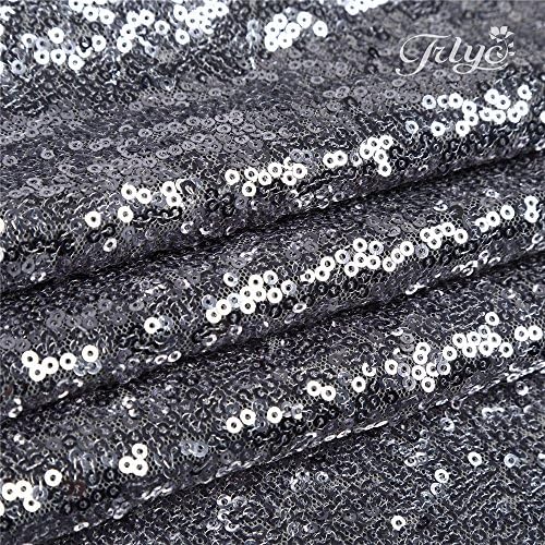 Trlyc Sequin Table Runner - 10 Packs 12x108 Inch Grey