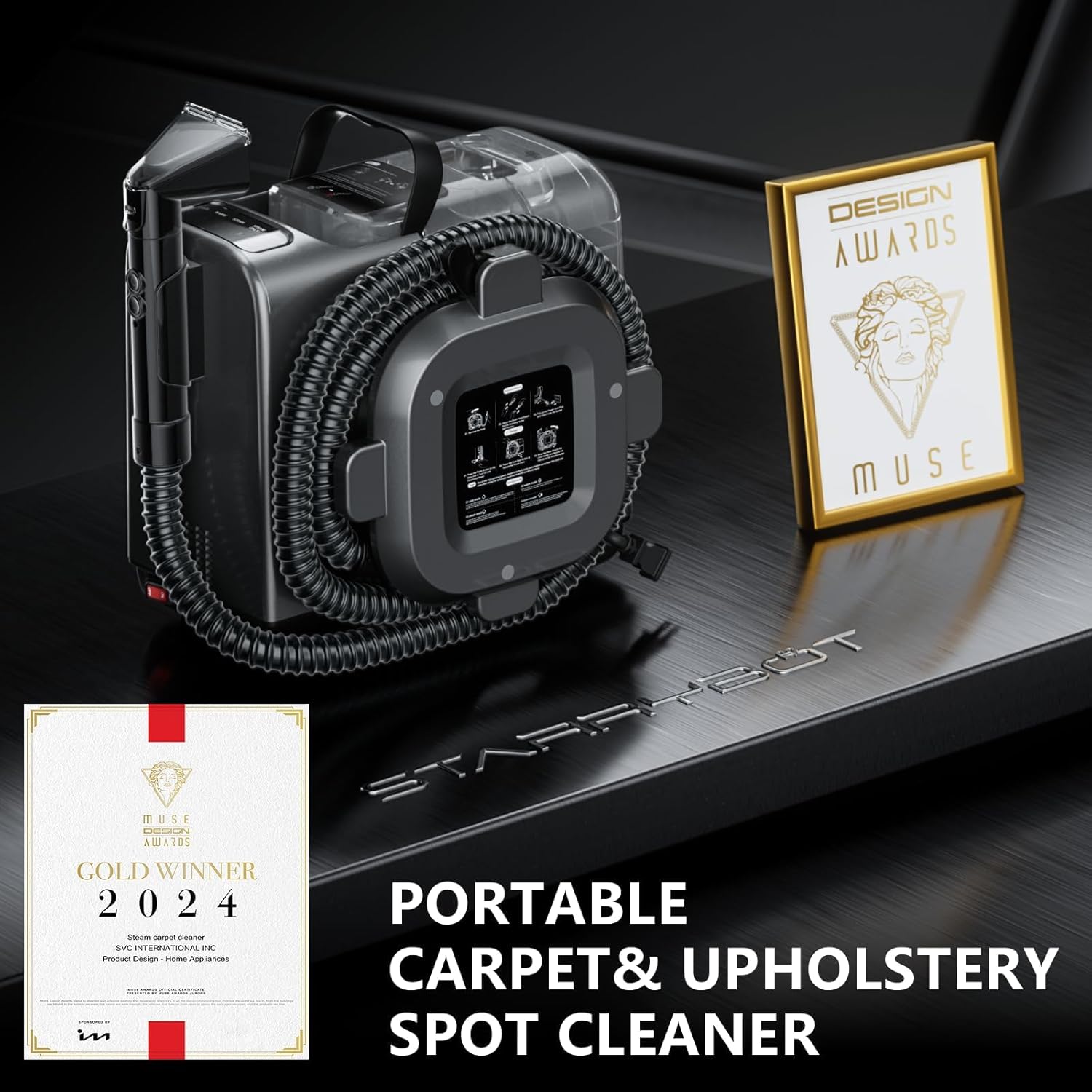 Starrybot Carpet Upholstery Cleaner with Steam and Suction